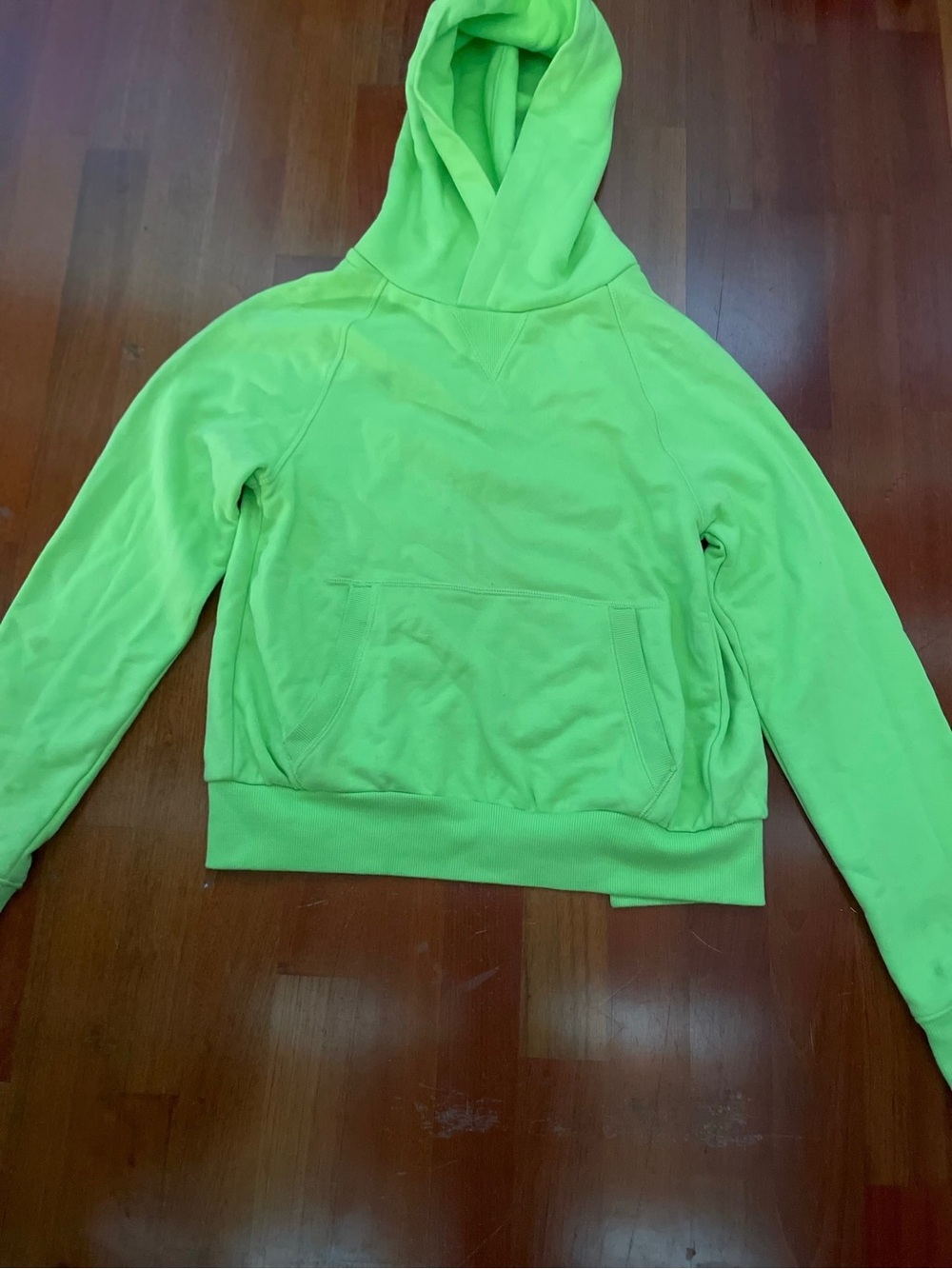 Athleta Neon Lime Hooded Pullover Sweatshirt